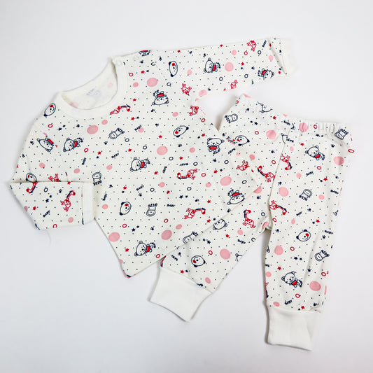 Pijama Baby, pentru bebelusi, din bumbac, roz